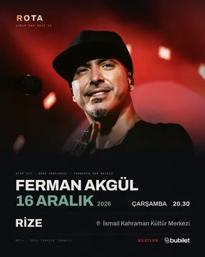 Rize — Ferman Akgül, 16 Aralık 2026, İsmail Kahraman Kültür Merkezi — 2026 Türkiye turnesi afişi